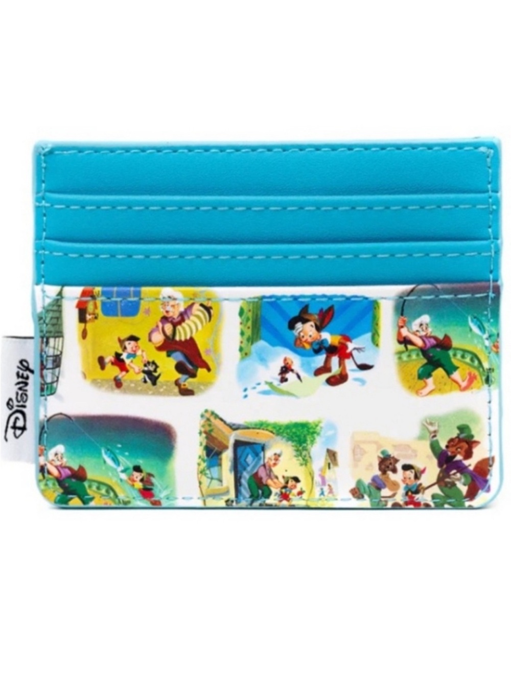 Loungefly Blue and White
Pinocchio Retro Scene Cardholder NEW